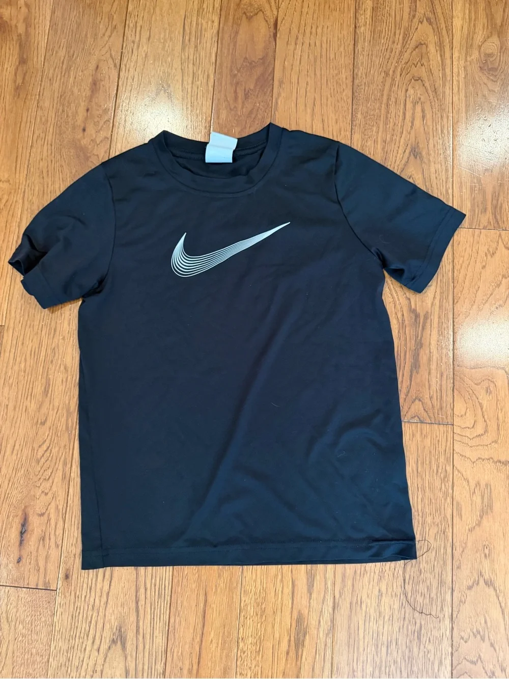 Nike Black Short-Sleeve Tee with Silver Swoosh
